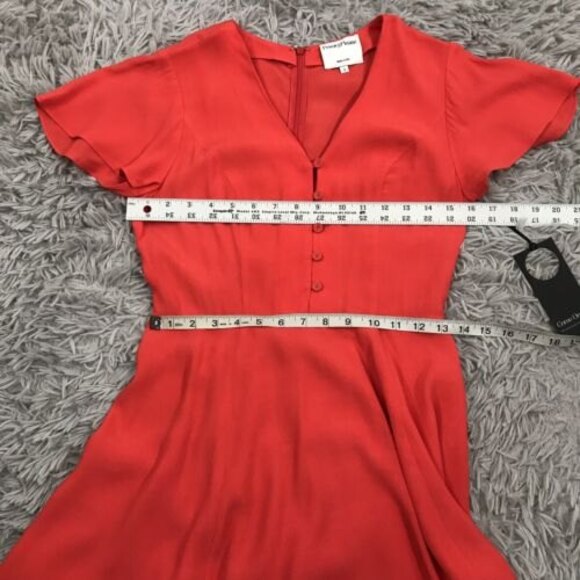 Privacy Please Dress S Short Flutter Sleeve V-Neck Button Front Mini NWT $168‎ - Picture 7 of 8